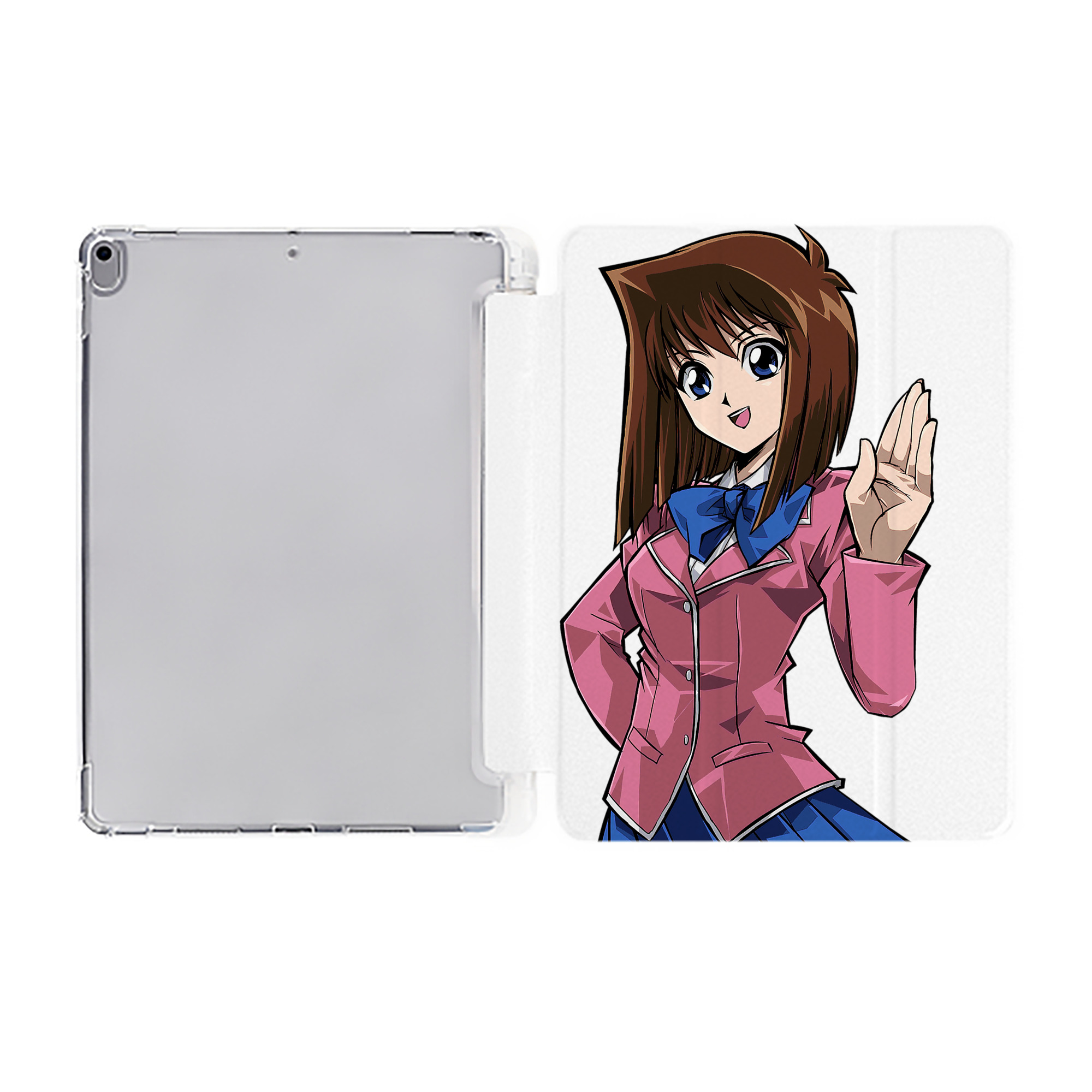 （画像用） 遊☆戯☆王 Yu-Gi-Oh! IPad ケース ペン収納付き 三つ折りスタンド PUレザー×シリコン 対応機種9.5/10.5/10.9インチ